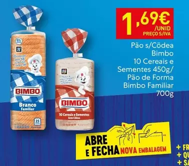 Oferta de Bimbo - Pao S/codera 10 Cereais E Sementes por 1,69€ em Recheio