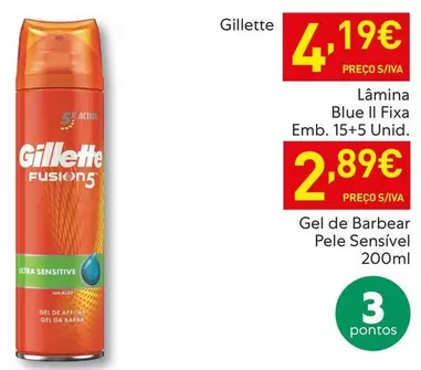 Oferta de Gillette - Lamina Blue Ii Fixa por 2,89€ em Recheio