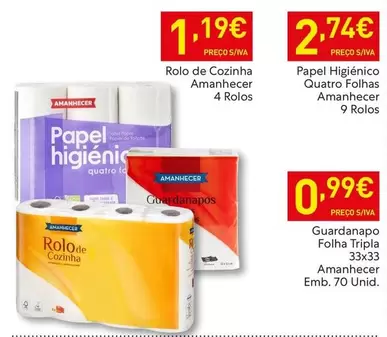 Oferta de Amanhecer - Papel Higiénico por 1,19€ em Recheio