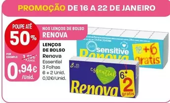 Oferta de Renova - Lenços De Bolso por 0,94€ em Intermarché