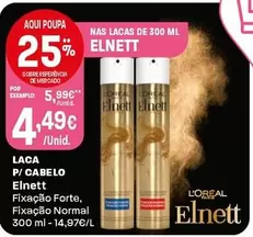 Oferta de Elnett - Laca P/Cabelo por 4,49€ em Intermarché