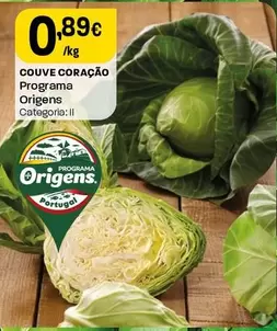 Oferta de Programa Origens - Couve Coração por 0,89€ em Intermarché