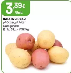 Oferta de Batata por 3,39€ em Intermarché