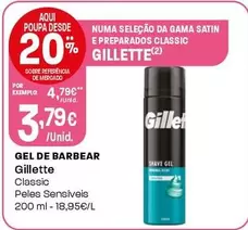 Oferta de Gillette - Gel De Barbear por 3,79€ em Intermarché