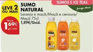 Oferta de A+ - Sumos por 1,69€ em Pingo Doce