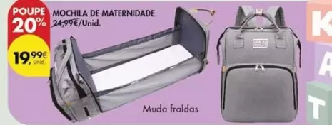 Oferta de A+ - Mochila De Maternidade por 19,99€ em Pingo Doce