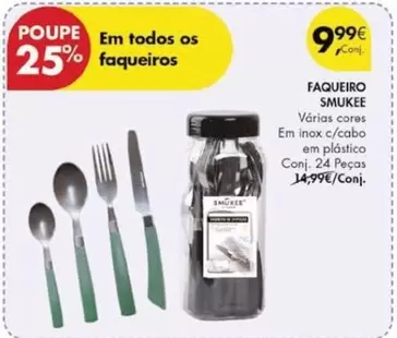 Oferta de Smukee - Faqueiro por 9,99€ em Pingo Doce