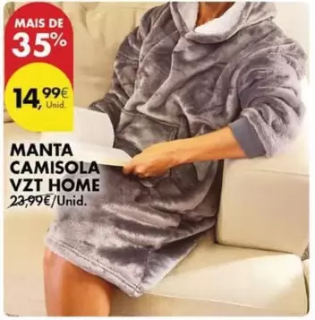 Oferta de Manta Camisola Vzt Home por 14,99€ em Pingo Doce