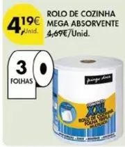 Oferta de Rolo De Cozinha Mega Absorvente por 3,99€ em Pingo Doce