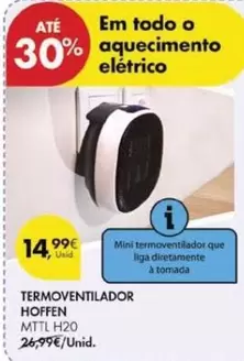 Oferta de Mini - Termoventilador Hoffen por 14,99€ em Pingo Doce