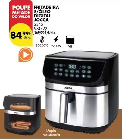 Oferta de Jocca - Fritadeira S/Oleo Digital por 84,99€ em Pingo Doce