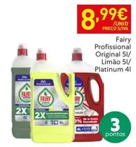 Oferta de Fairy -  Profissional Original 5l/Limao 5l/Plainum por 8,99€ em Recheio