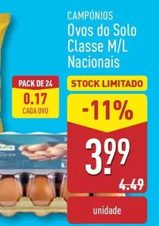 Oferta de Camponios - Ovos Do Solo Classe M/l Nacionais por 3,99€ em Aldi