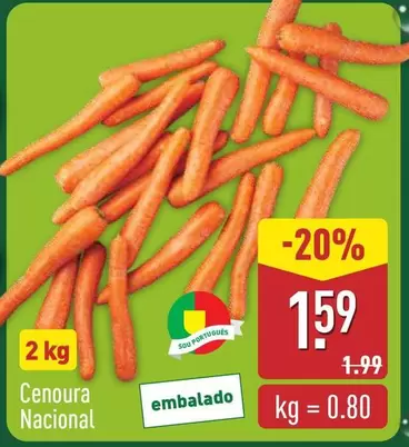 Oferta de Cenoura Nacional por 1,59€ em Aldi