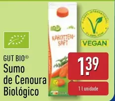 Oferta de Gut Bio - Sumo De Cenoura Biologico por 1,39€ em Aldi