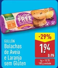 Oferta de Gullon - Bolachas De Aveia E Laranja Sem Gluten por 1,94€ em Aldi