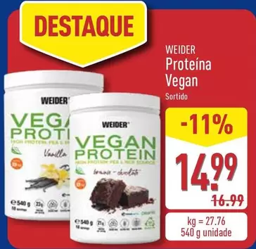 Oferta de Weider - Proteina Vegan por 14,99€ em Aldi