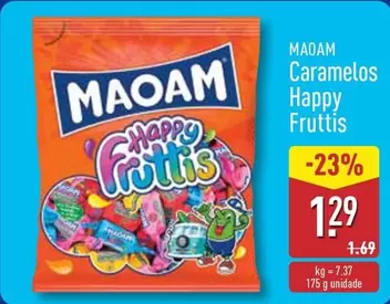 Oferta de Maoam - Caramelos Happy Fruttis por 1,29€ em Aldi