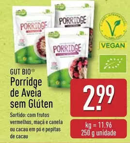 Oferta de Gut Bio - Porridge De Aveia Sem Gluten por 2,99€ em Aldi