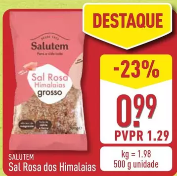 Oferta de Salutem - Sal Rosa Dos Himalayas por 0,99€ em Aldi