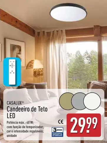 Oferta de Casalux - Candeiro De Teto LED por 29,99€ em Aldi