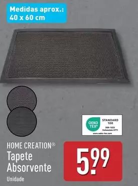 Oferta de Home Creation - Tapete Absorvente por 5,99€ em Aldi