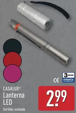 Oferta de Casalux - Lanterna LED por 2,99€ em Aldi