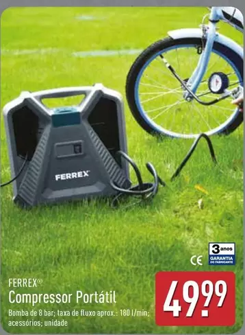 Oferta de Ferrex - Compressor Portátil por 49,99€ em Aldi