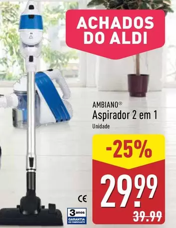 Oferta de Ambiano - Aspirador 2 Em 1 por 29,99€ em Aldi