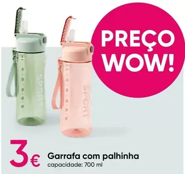 Oferta de .Com - Garrafa Com Palhinhaem Pepco