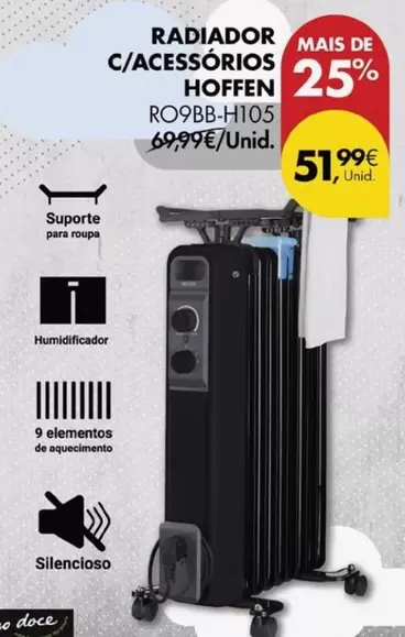 Oferta de Hoffen - Radiador C/Acessórios por 51,99€ em Pingo Doce