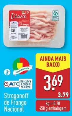 Oferta de Diave - Strogonoff De Frango Nacional por 3,69€ em Aldi