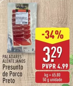 Oferta de Paladares Alentejanos - Presunto De Porco Preto por 3,29€ em Aldi