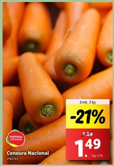 Oferta de Portugal - Cenoura Nacional por 1,49€ em Lidl