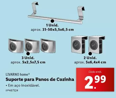 Oferta de Suporte Para Panos De Cozinha por 2,99€ em Lidl