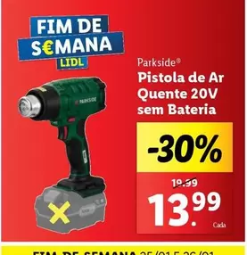 Oferta de Lidl - Pistola De Ar Quente 20v Sem Bateria por 13,99€ em Lidl