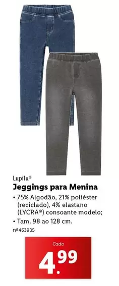 Oferta de Jeggings Para Menina por 4,99€ em Lidl