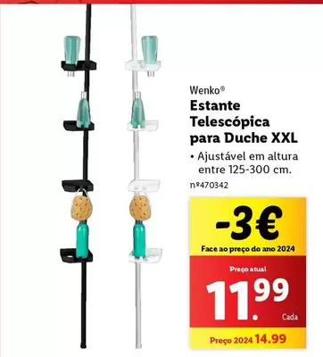 Oferta de XXL - Estante Telescópica Para Duche por 11,99€ em Lidl