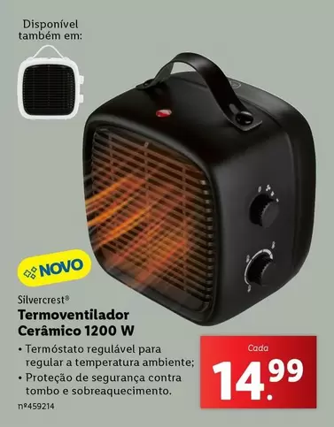 Oferta de A+ - Termoventilador Ceramico 1200 W por 14,99€ em Lidl