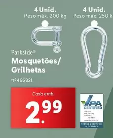 Oferta de Mosquetoes/Grilhetas por 2,99€ em Lidl