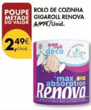 Oferta de Renova - Rolo De Cozinha Gigaroli por 2,49€ em Pingo Doce