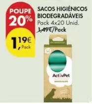 Oferta de ActivPet - Sacos Higienicos Biodegradaveis por 1,19€ em Pingo Doce