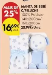 Oferta de Manta De Bebe C/peluche por 16,69€ em Pingo Doce