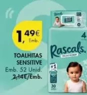 Oferta de Toalhitas Sensitive por 1,49€ em Pingo Doce