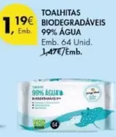 Oferta de Toalhitas Biodegradaveis 99% por 1,19€ em Pingo Doce