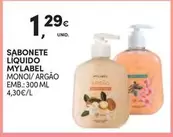 Oferta de Mylabel - Sabonete Líquido por 1,29€ em Continente Bom dia