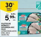 Oferta de Iglo - Filetes De Robalo / Dourada Asc por 5,99€ em Continente