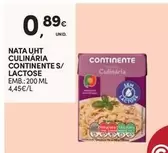 Oferta de Continente - Nata Uht Culinaria  S/lactose por 0,89€ em Continente