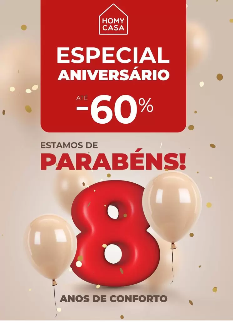 Oferta de Estamos De Parabénsem Homy Casa